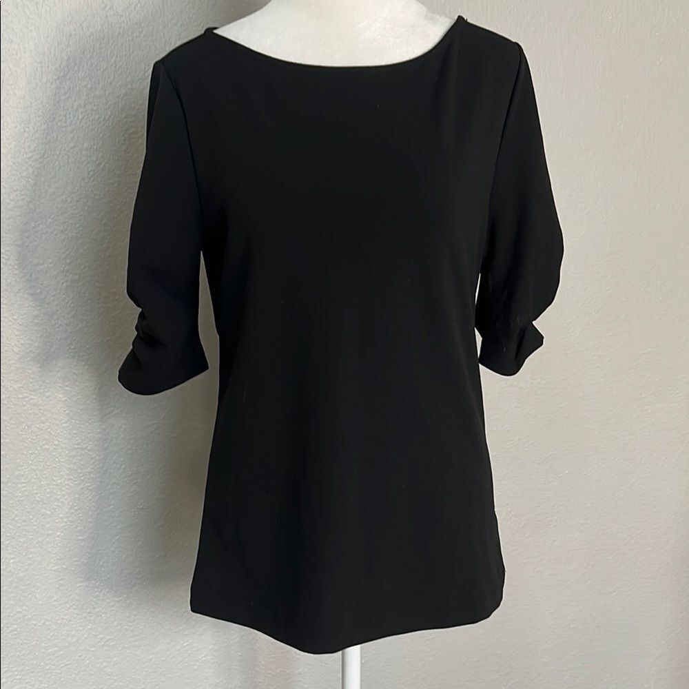 Ann Taylor Gathered Sleeve Crewneck Blouse Size Small NWT